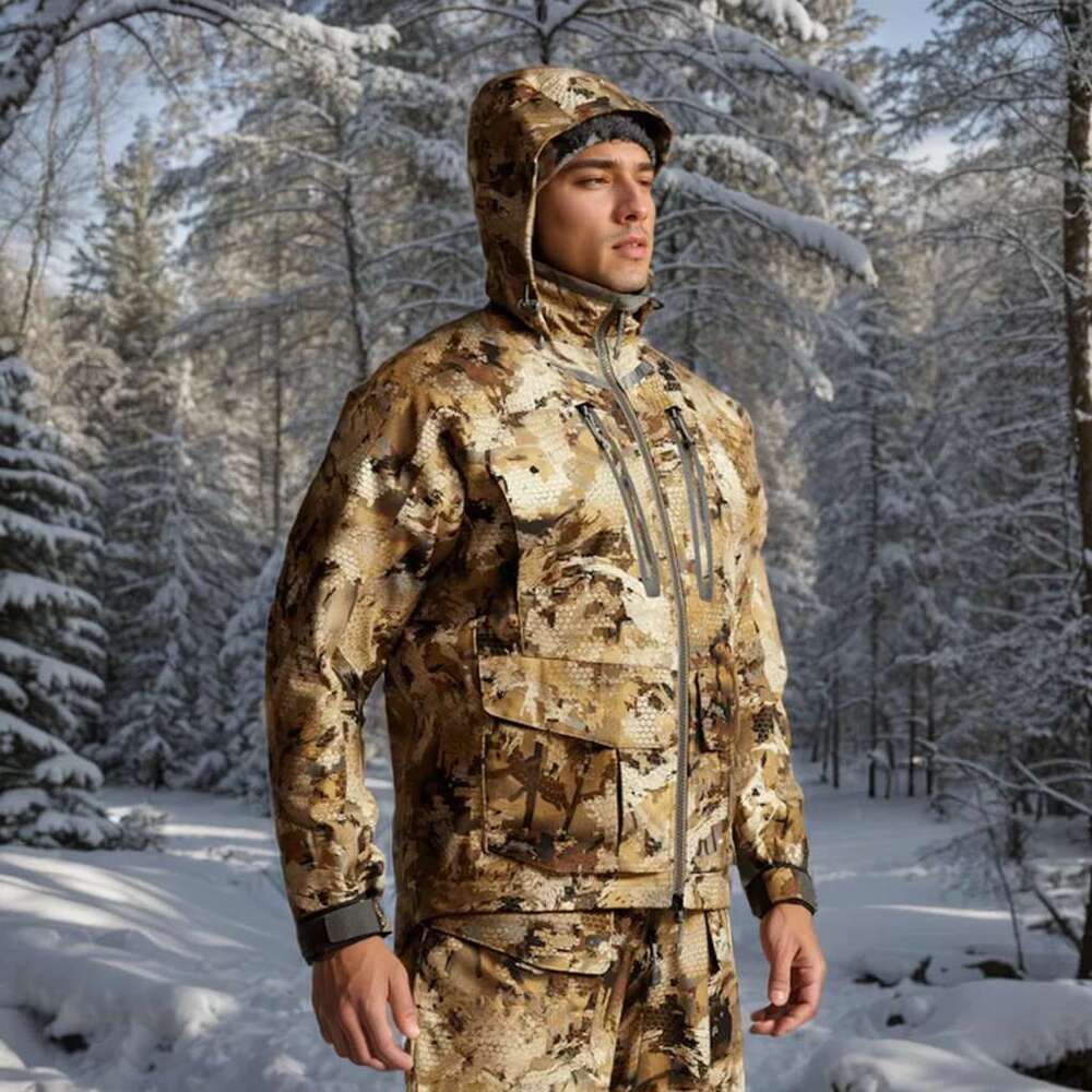 Men's Winter Waterproof Insulation Camouflage Hudson Jacket Fishing Hunting Jacket 250519