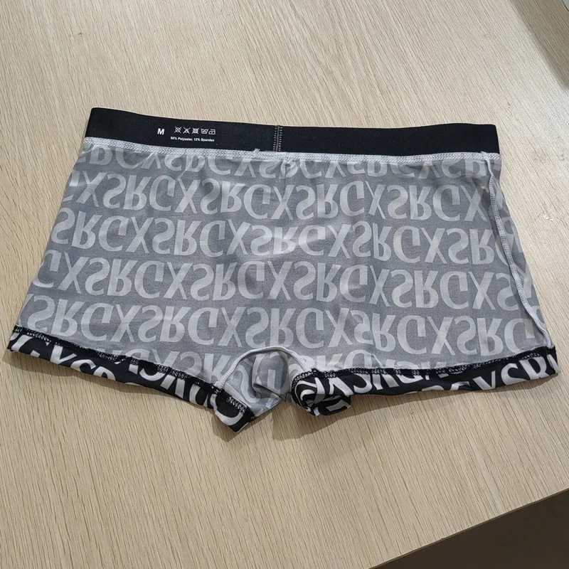 Real shot black and white series pattern mens boxer letter underwear time mens underwear. J250516