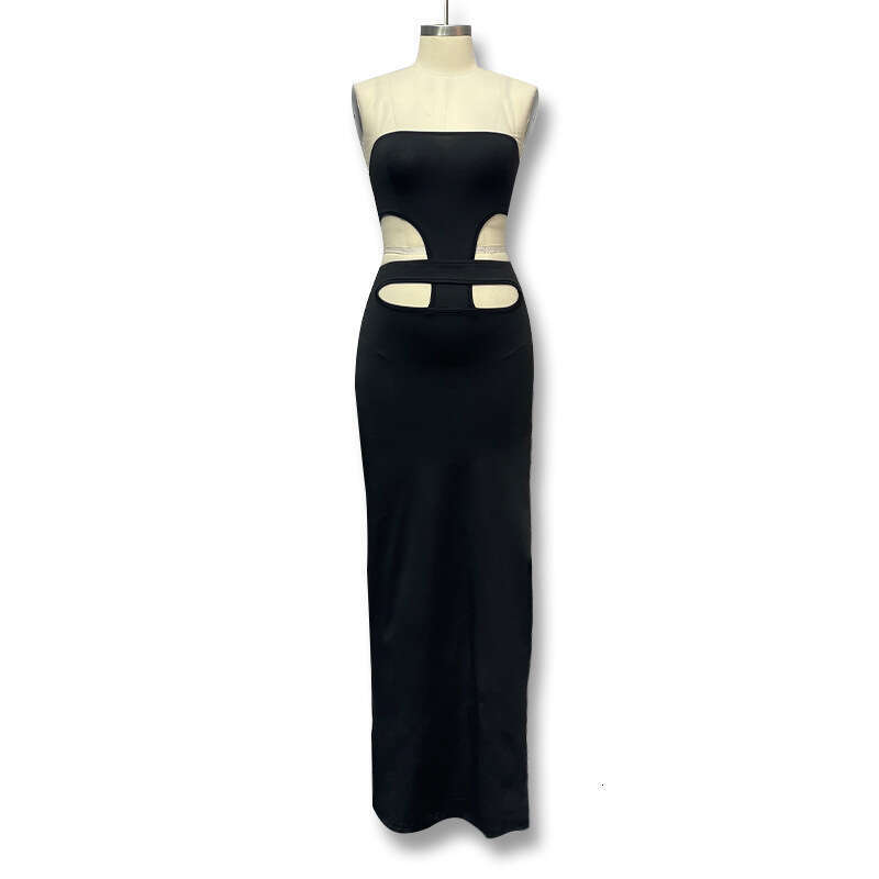 Sheath Dress Summer New Strapless Slit Long With A Stylish Design Sexy And Spicy Girl S Hip Hugging Dress Summer Dress
