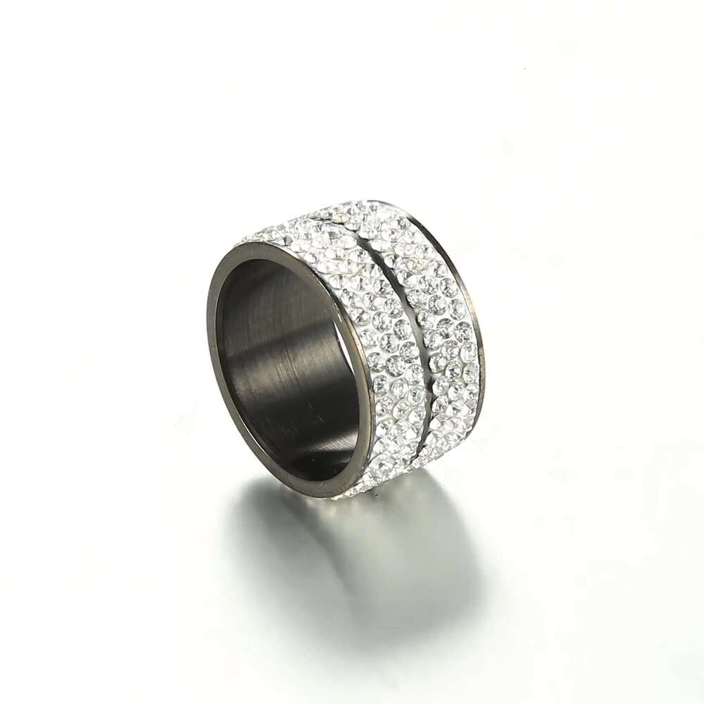 Declaration: Hip hop Rock Stainless Steel Jewelry Gold Diamond Round Men's and Women's Rings