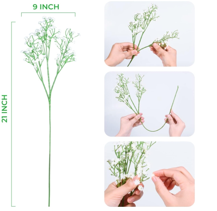 Babys Breath Artificial Flowers Gypsophila Real Touch Flowers for Wedding Party Home Garden Decoration