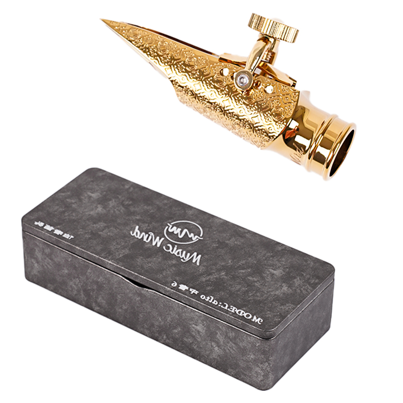 Vintage pure copper saxophone head alto head engraved with the beauty of the art of playing the melody