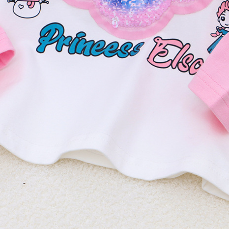 DISNEY infant designer clothes childrens designer clothes Frozen Elsa princess T-shirt with a princess print design comfortable and soft.