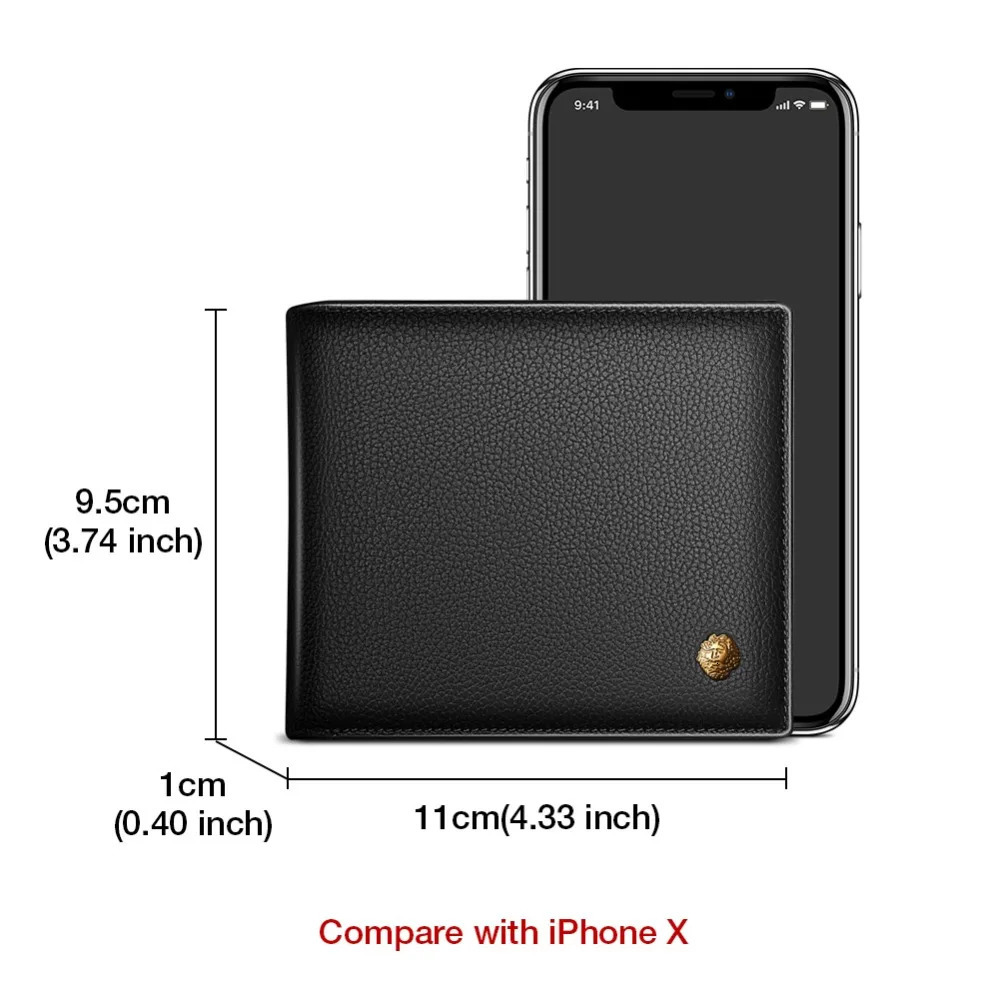 LAORENTOU Wallet Men 100% Genuine Leather Short Wallet Vintage Cow Leather Coin Purse Casual Wallets Purse Standard Card Holders 250519