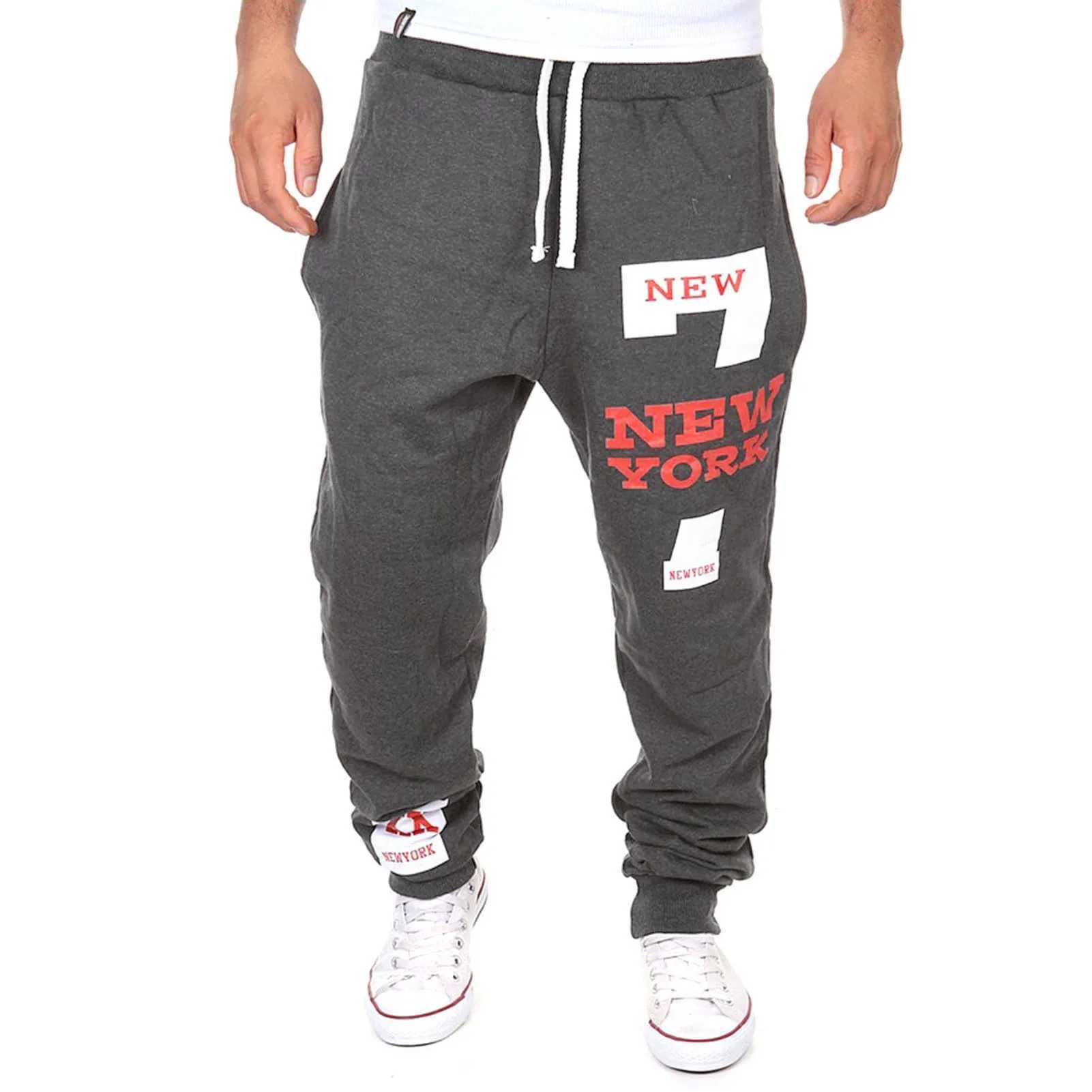 Mens Active Sweatpants Letter Print Joggers Trousers Drawstring Elastic Waist Fitness Gym Sports Pants Autumn Winter J250516MR5U