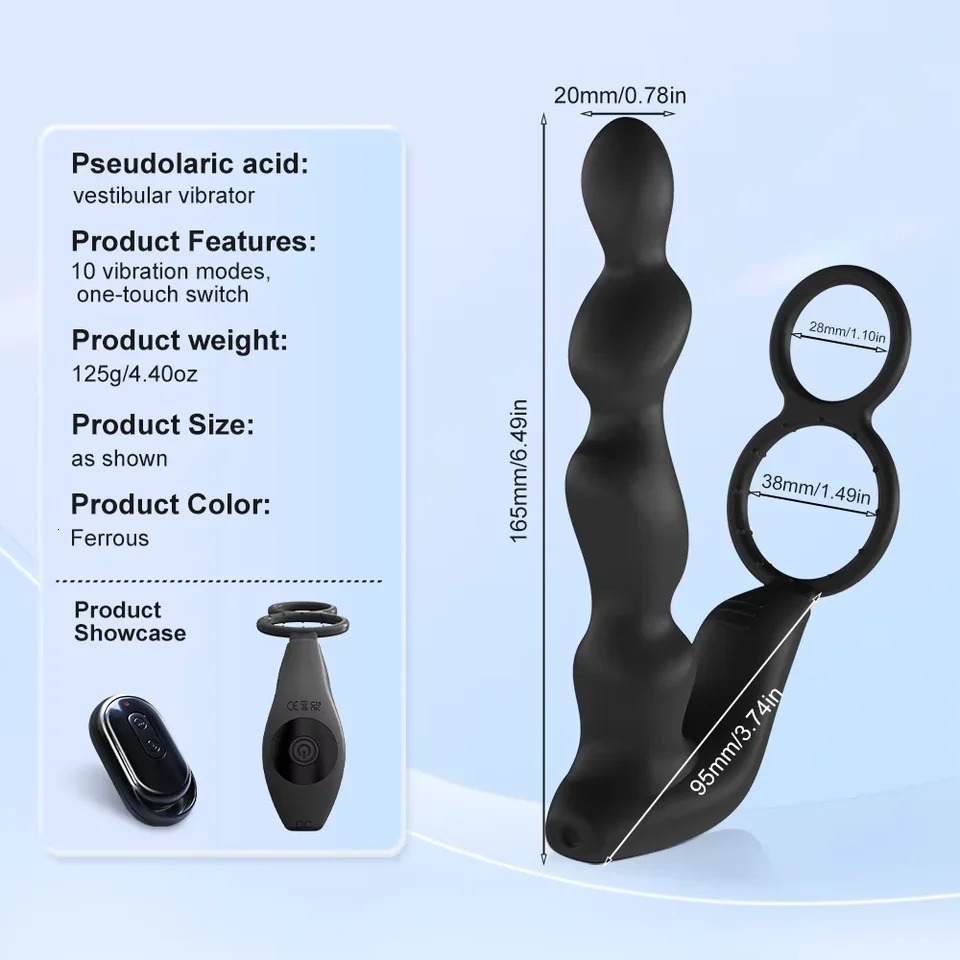 Vibrator Prostate Wireless Remote Anal Plug Cock Ring Butt Control Sex Toys P Sport Massager Adults Toy 250519