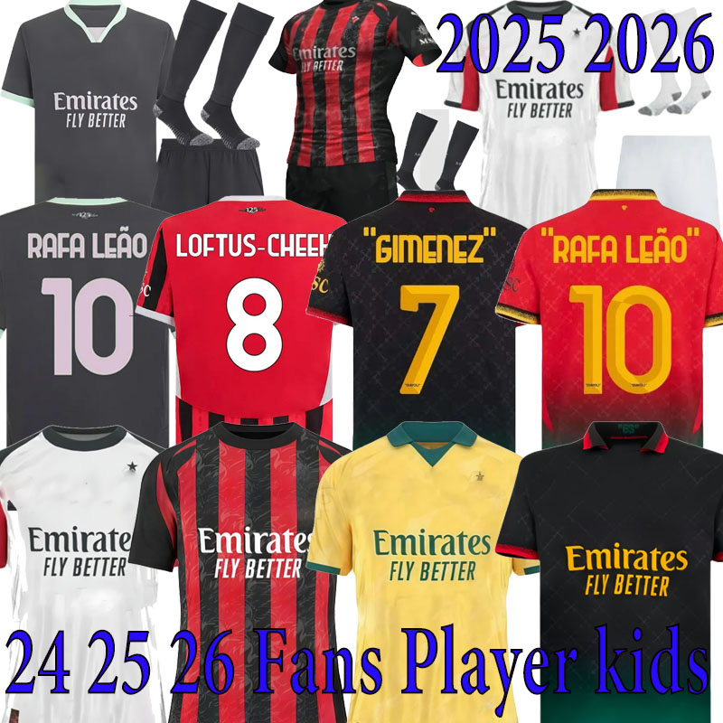2025 2026 AC REIJNDERS KOCHE soccer jerseys milan DE KETELAERE RAFA LEAO football shirt fourth 4th kids uniforms BONDO GIMENEZ WALKER JOAO FELIX MAN SporTSweaR