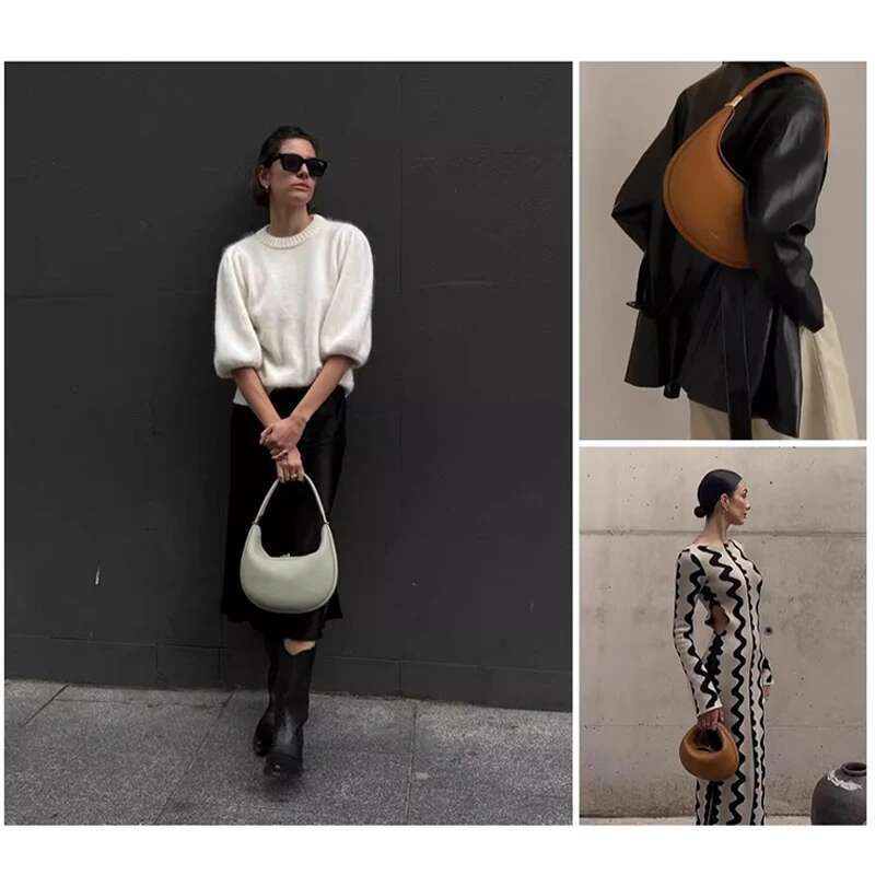 Crescent Designer New Pine Moon Series Woman Hobo Handbag Versatile Leather Shoulder Bag Fashion Purse Underarm Bags
