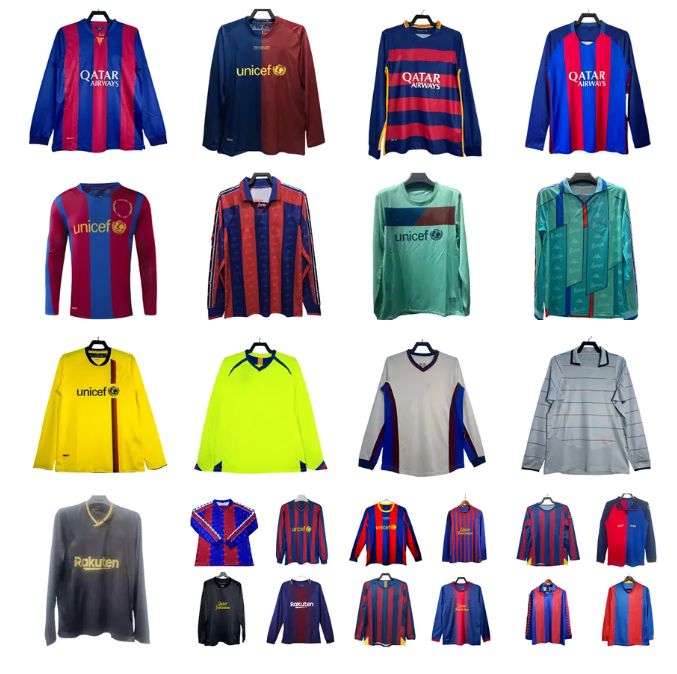 1996 2005 2006 Barcelone Retro RONALDO Soccer Jerseys Long sleeves RONALDINHO INIESTA 03 04 05 06 07 08 09 10 11 12 13 14 15 16 17 XAVI PUYOL NEYMAR vintage football shirt