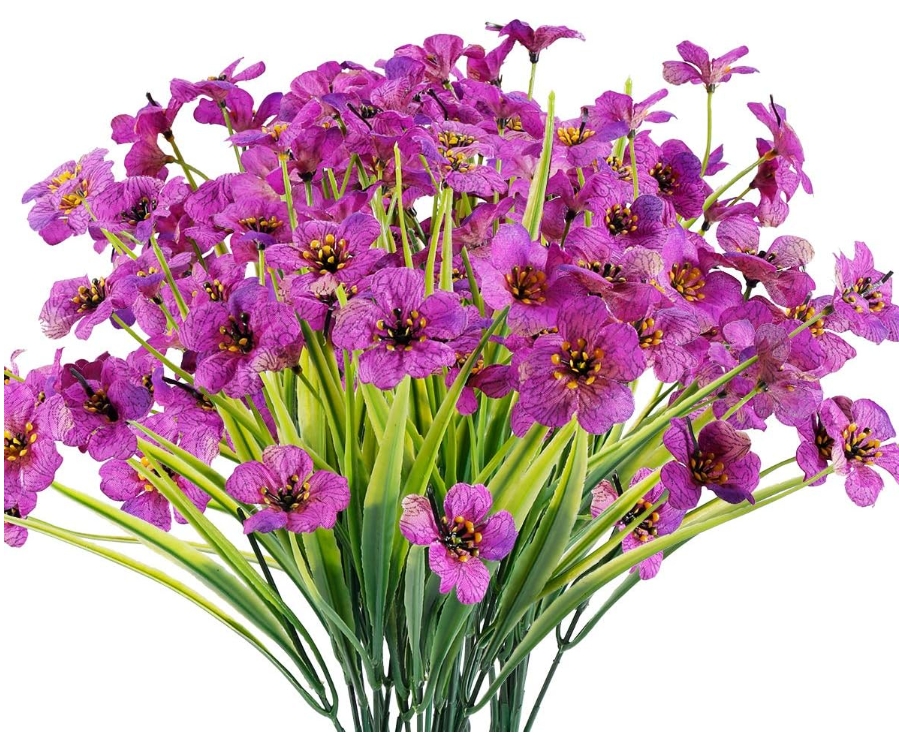 Artificial Flowers UV Resistant Fake Flowers Garden Home Wedding Farmhouse Festive Shrub Decor