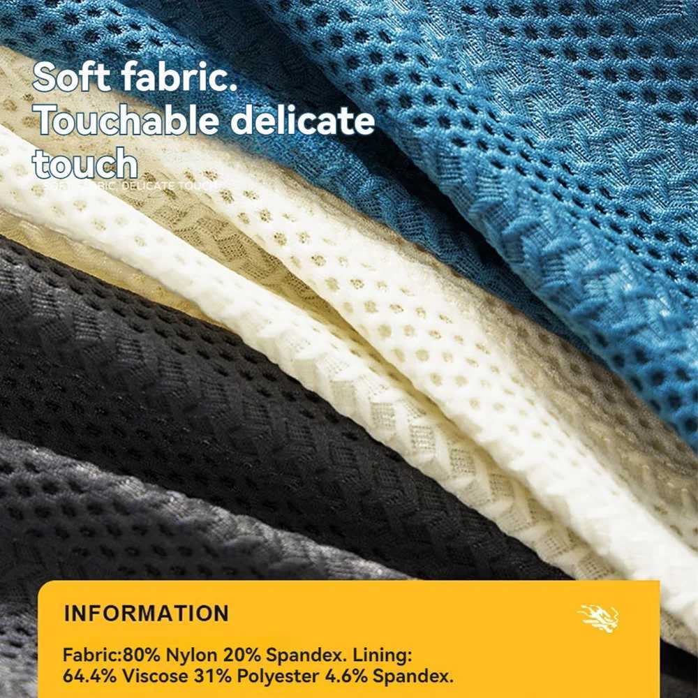 3PCS/Pack Fashion Solid Hollow Out Ice Silk Mens Panties Cool Breathable Mesh Crotch Underwear Man High Elastic Waist Boxer J250516