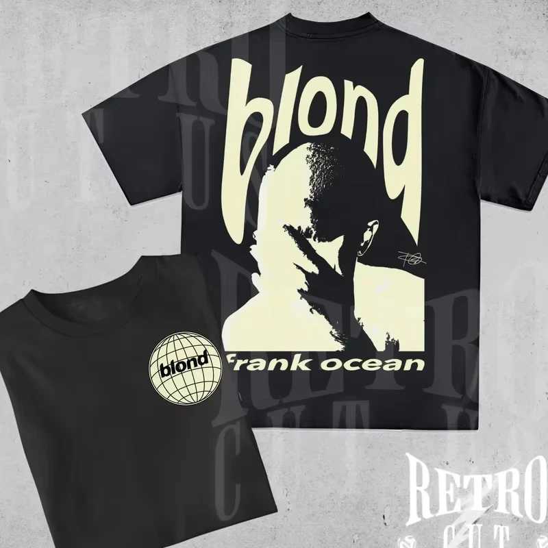 Rapper Frank Retro Graphic T Shirt Mens Hip Hop Ocean Album Clothing T-Shirts Y2k Unisex Blond Fashion Oversized Cotton T-shirt J2505157IP9