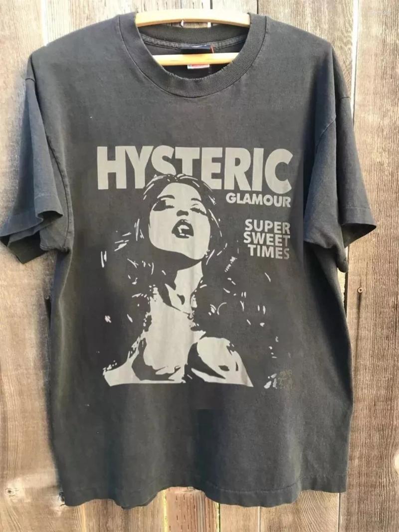 Men's T Shirts Hysterical Glamour 90s Vintage Style Chacoal Reprint T-Shirt Unisex Summer Women's Fashion