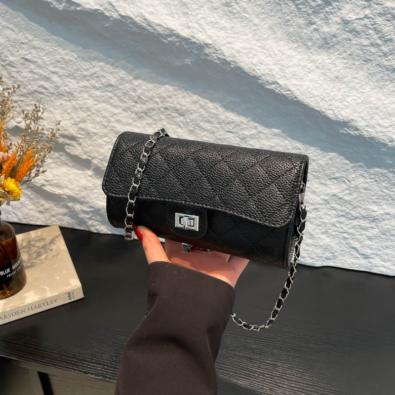 Free Delivery Designer Bag 2025 New Fashionable Diamond Grid Chain Small Fragrance Style Niche Wallet High Appearance Versatile Women's Crossbody