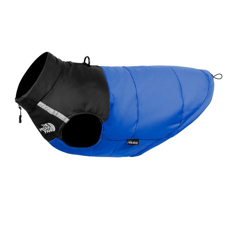 Dog Winter Coat with Leash D-ring, Dog Jacket Clothes with Zipper on Chest, Waterproof Windproof Warm Vest, Reflective Cold Weather Coats, for Small M