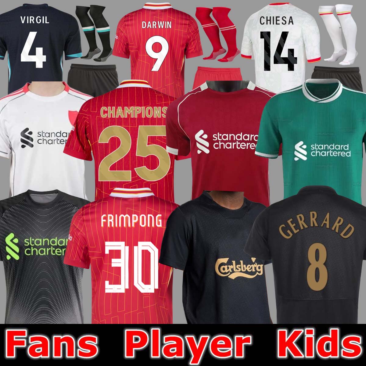 24 25 26 MAC ALLISTER FRIMPONG soccer jersey 2025 football shirt SALAH GAKPO CHIESA goalkeeper DARWIN Luis DIaz SZOBOSZLAI A.BECKER Player men kids kit uniforms