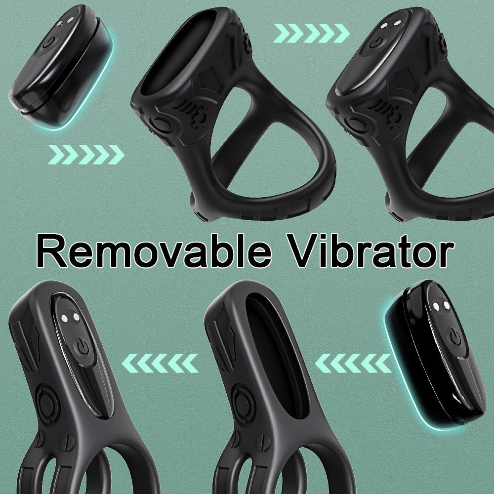 Vibrating Cock Ring Penis for Men Removable APP Vibrator Ejaculation Delay Clitoris Stimulation Sex Toy Sexy Shop 250519