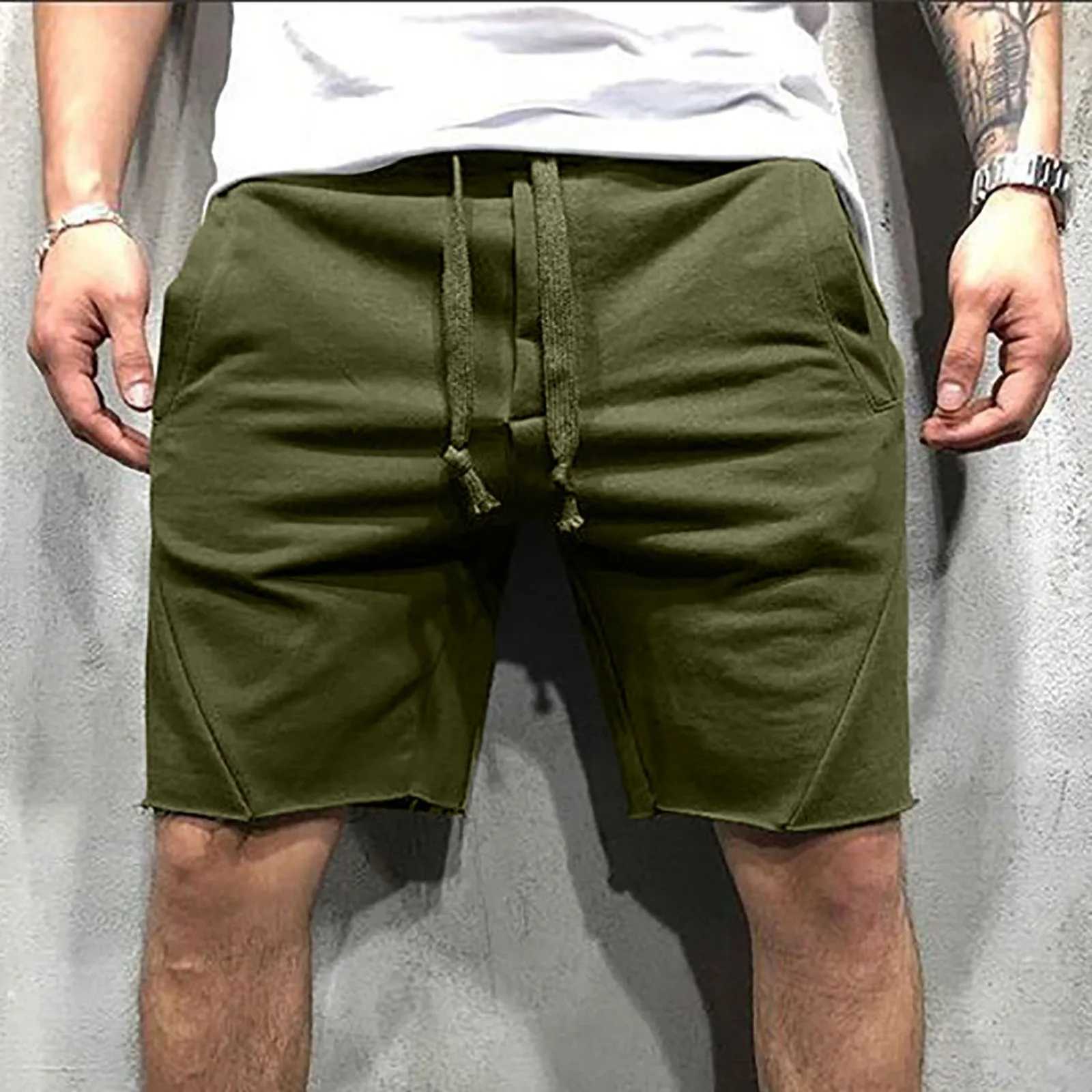 Beach Men Orange Shorts Loose Fashion Comfortable Summer Drawstring Five Point Pants Straight Jogging Streetwear Shorts Male J250515BMG0
