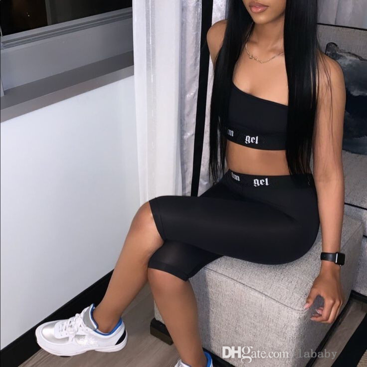 Designer Tracksuit Womens Clothing Fashion Printed Two Piece Set 2025 Summer Sexy Tight Sleeveless Sports Vest Crop Top Shorts 2Pcs Sets For Women Oufits