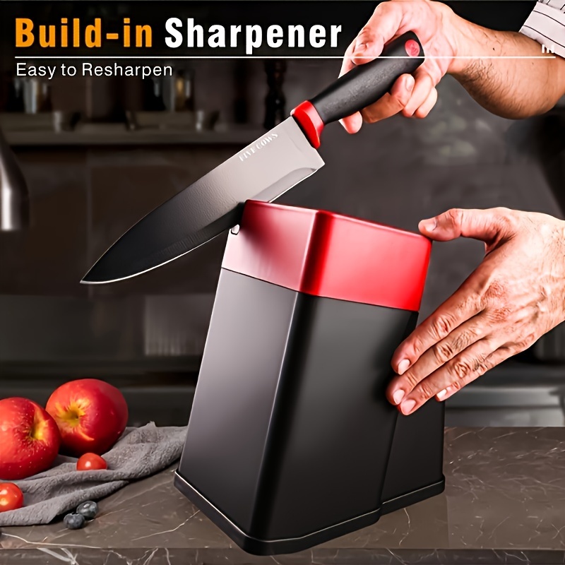 14 Pcs/set Professional Kitchen Knife Set with Sharpener, High Carbon Stainless Steel Chef's Knife Set, Sharp and Rust Resistant, Suitable for Ho