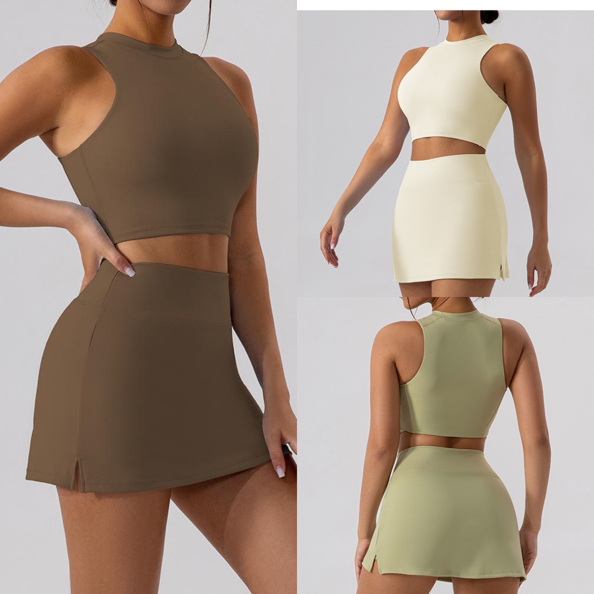 O314 Women's Yoga Quick-Dry Sports Tank Top And Athletic Skirt for Running and Fitness Training