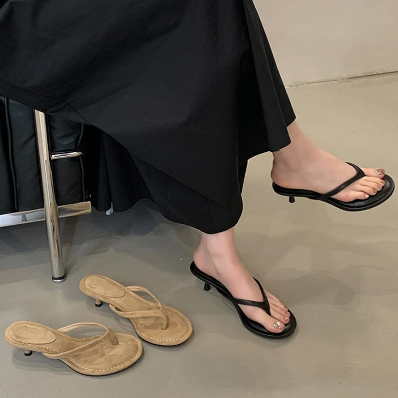 Summer Fashion Slippers Women Low Heels Round Clip Toe Slides Casual Beach Sandals Flip Flops Slip On Shoes Zapatos De Mujer 250519