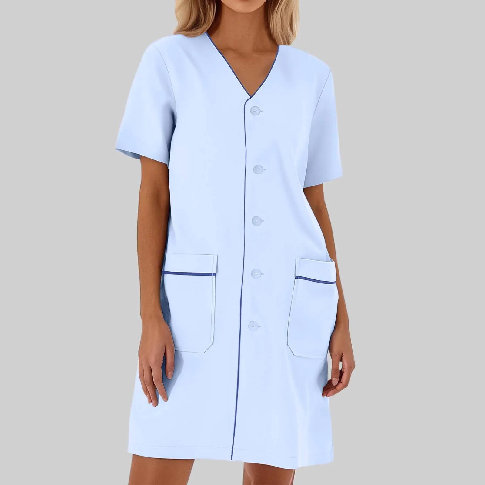 Scrub Uniforms Dress Robe White Women Nursing Scrubs Jacket SPA Beautician Veterinary Work Wear Uniform Women 250519
