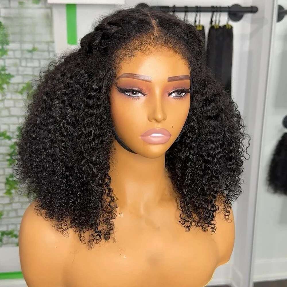 Soft Long Black Kinky Curly 26 inch 180Density Lace Front Wig For Women With BabyHair Preplucked Natural Hairline