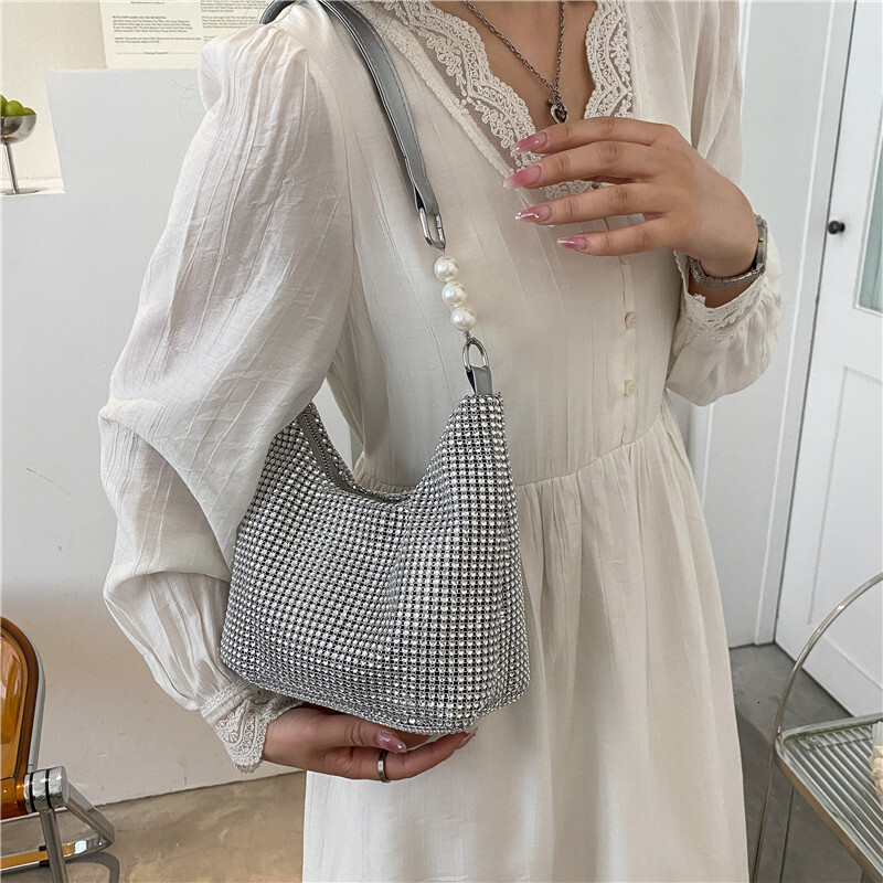 Free Delivery Designer Bag Small Women's 2025 New Stylish Casual Rhinestone Full Diamond Shoulder Crossbody Luxury Bag