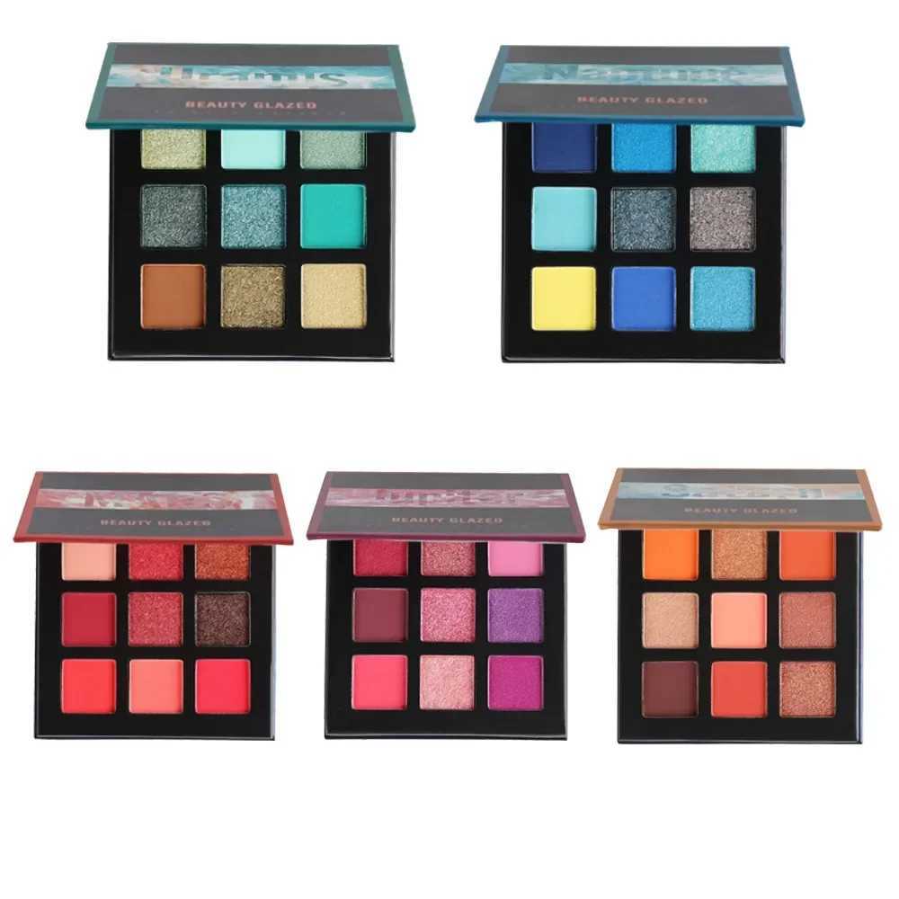 Beauty GLAZED Eyeshadow Palette 9 Color Shimmer Matte Longlasting Waterproof Palette MakeupXJ250520