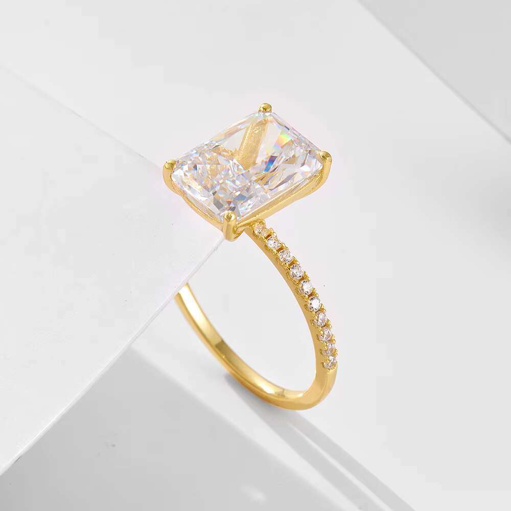 Radiant Cut Simulated Diamond Ring for Women Statement Engagement Ring Elegant Sparkling Jewelry Gift