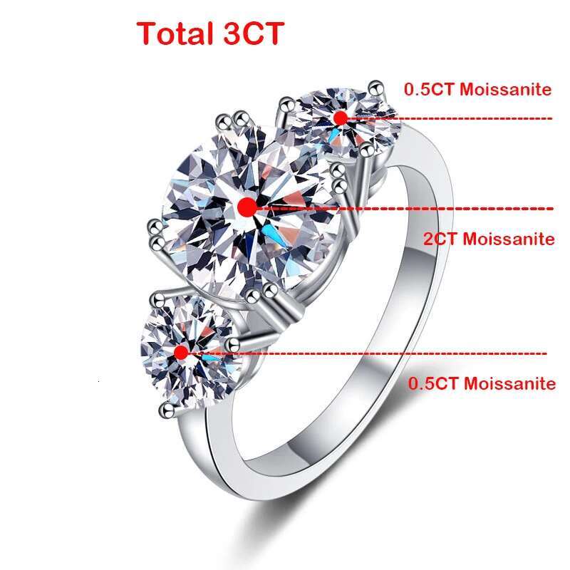 COSFIX 3ct 100% Moissanite Diamond Ring for Women 18K Yellow Gold Wedding Band Bridel Jewelry S925 Sterling Silver Wholesale GRA