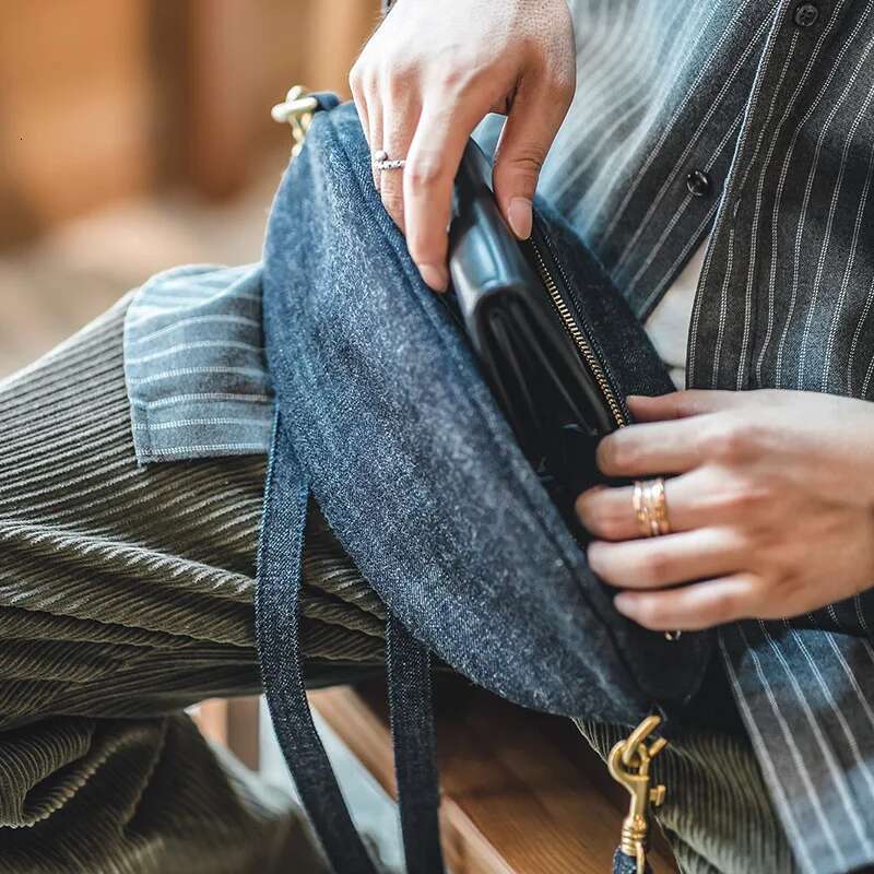 Maden Vintage Jeans Shoulder Bag Unisex Letter Rugby Sling Bags Large Capacity Designer Handbags Female Crossbody Accessories