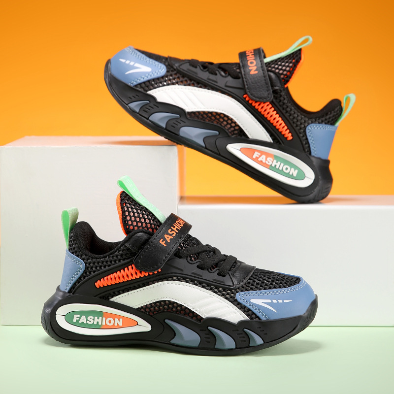 Ddmyshoesvip Children S Sports Spring And Autumn Season Mesh Breathable Soft Soled Boys Running Shoes Black Dad Shoes
