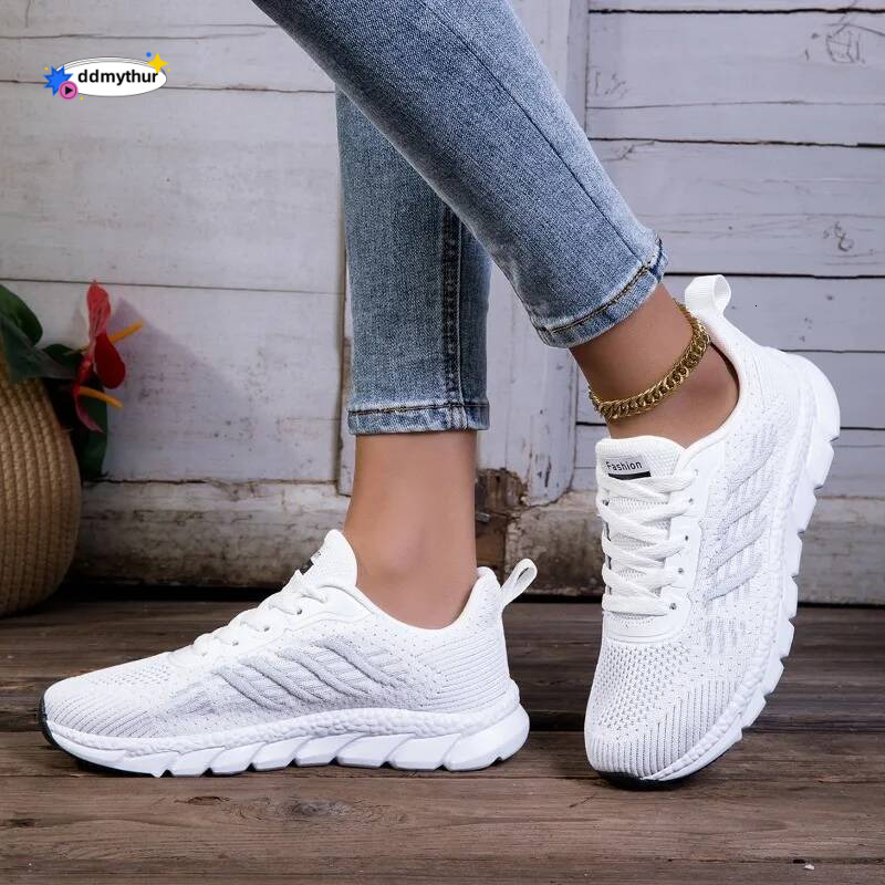 Women for Female High Quality Fashion Classic Sneakers Comfortable Breathable Soft White Casual Running Shoes ddmythur