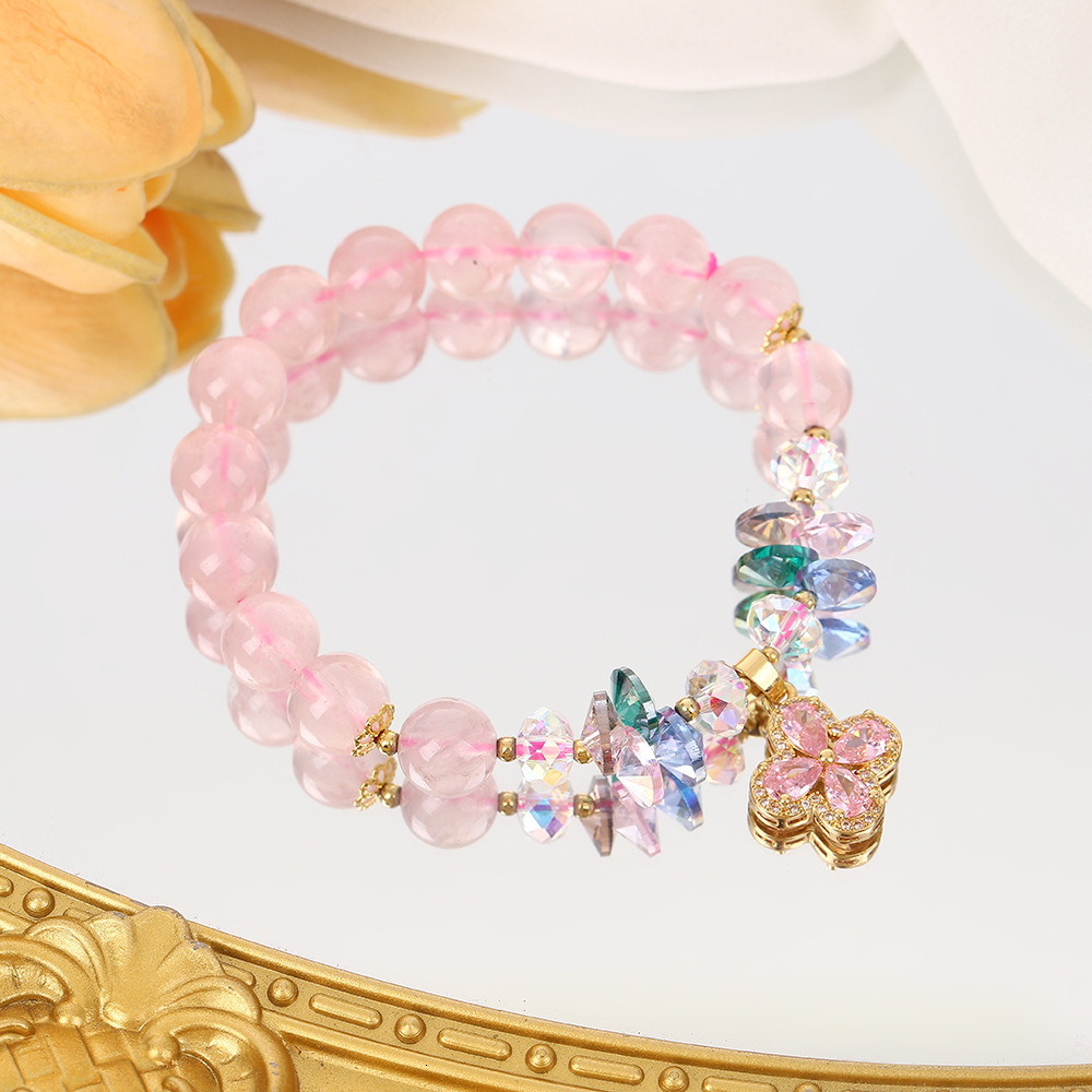 zircon horse pink crystal bracelet
