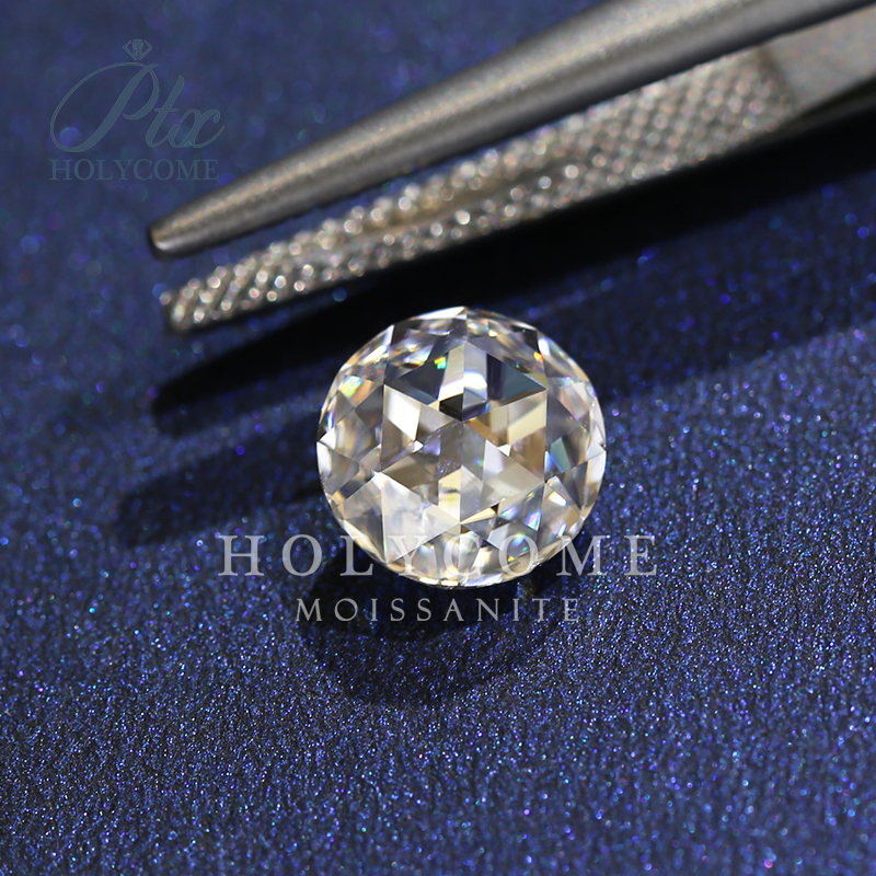 Moissanite Double Sides Rose Cut Pass Diamond Tester Round White D Color VVS1 Loose Beads Rings Charms Earrings GRA Certificate