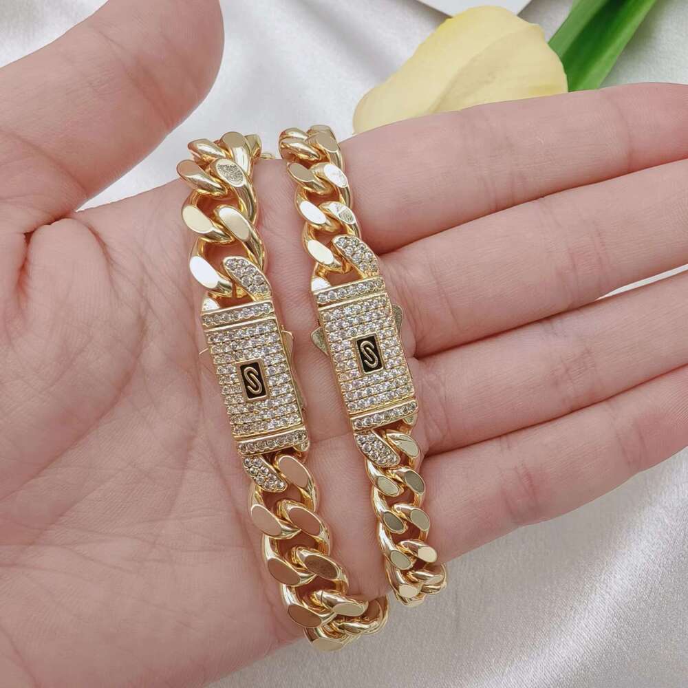 JML 2025 New Design Hip Hop Style Fashion Shining Jewelry 14k Plated High Quality Men's Monaco Gold Cuba Bracelet