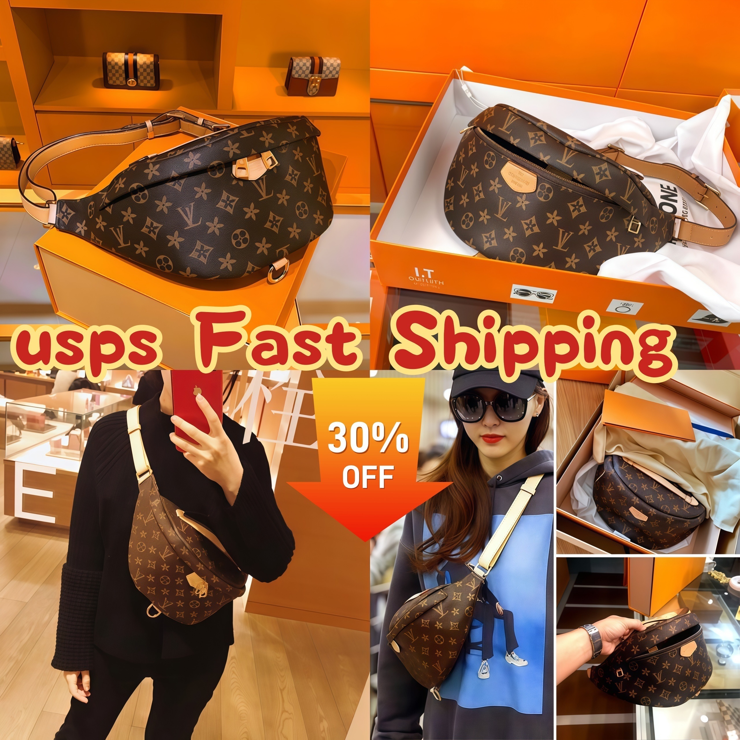Top Quality Newest style Bumbag Cross Body Designer Shoulder Bag Brown flower Leather Luxury Waist Bags Temperament Fanny Pack Bum Waist pocket 12A