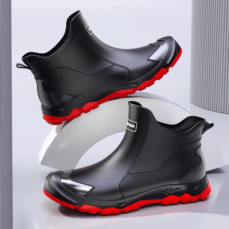 Outdoor Non-slip Light Shoes Men Rain Boots Waterproof Rubber Fishing Shoes Durable Waterproof Rubber Fishing Shoes 250515