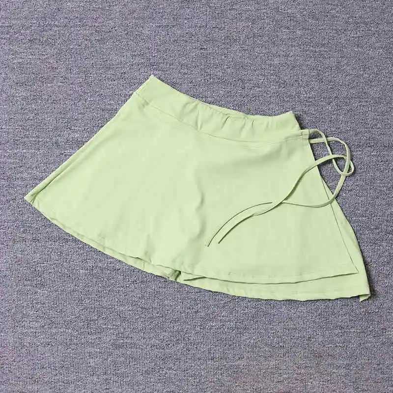 Sports yoga shorts; Badminton tennis skirt pants; Half-body quick-drying pocket shorts; Side wear tie skirt pants; Wear outsideXJ250520