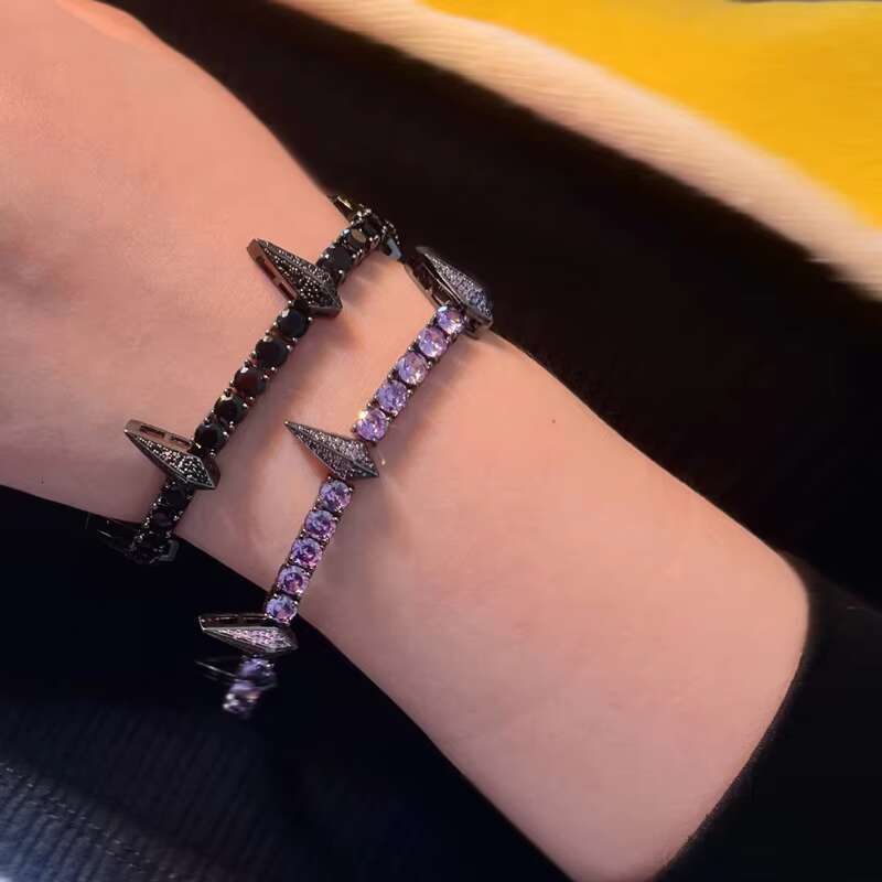 Fashion Hip Hop Black Panther Full Zirconia Men and Women Punk Bracelet Jewelry