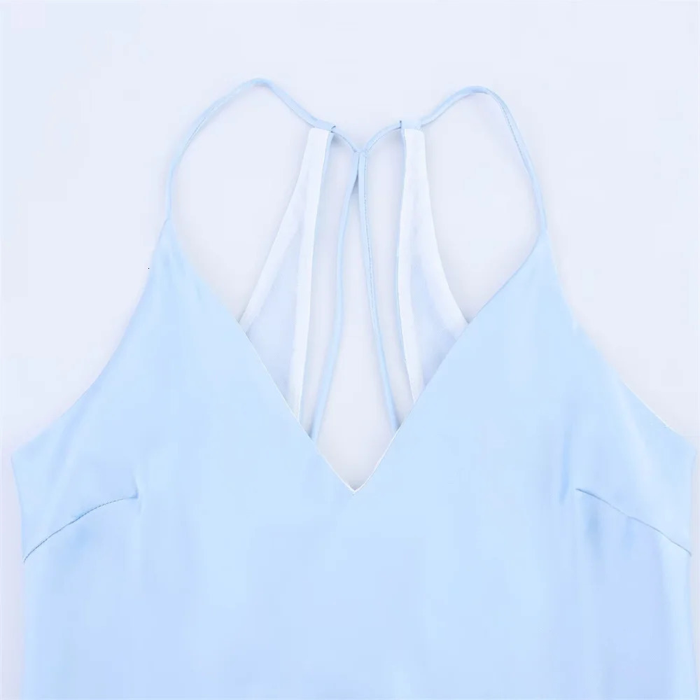 UNIZERA Womens Underwear Silk Texture Midi Hanging Neck Strap Dress SpringSummer Product Casual Wear 250520
