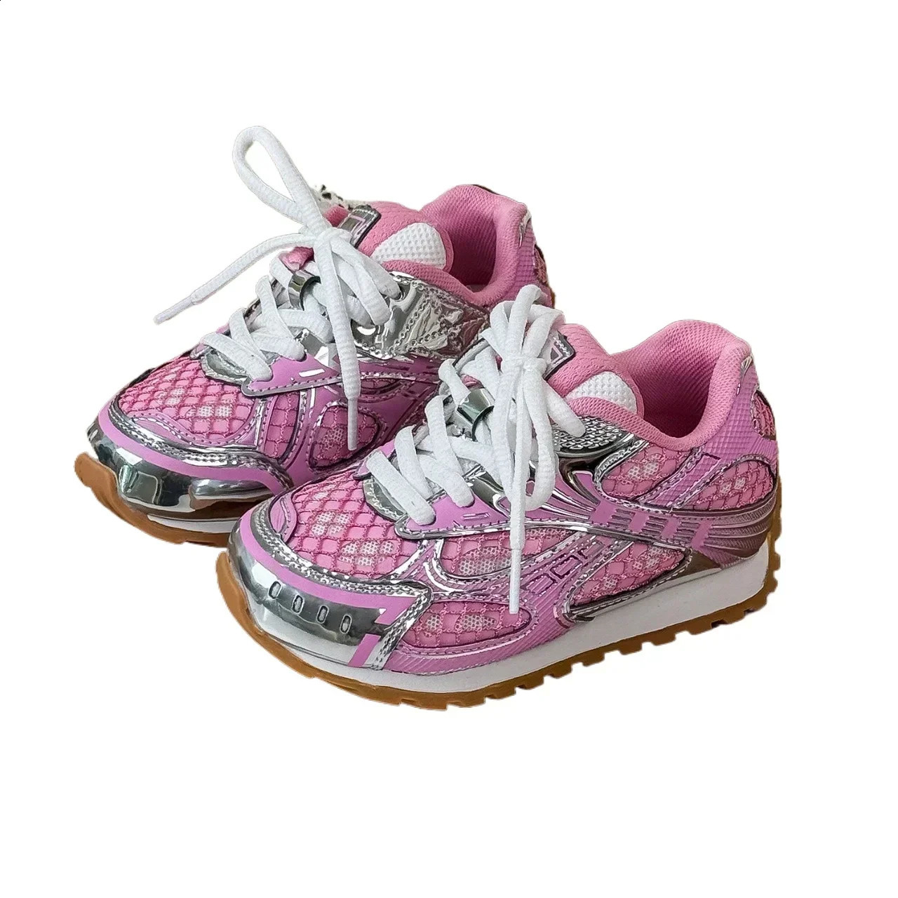 Spring Toddler Kid Breathable Orbit Metallic Rubber Mesh Sneaker Children Casual Fashion Shoe Boy Girl Sports Walking Shoes 250519