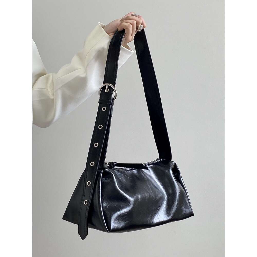 Solid Color PU Leather Women's Shoulder Bags Fashion Cool Girls Underarm Simple Crossbody Bag Casual Female Tote Handbags