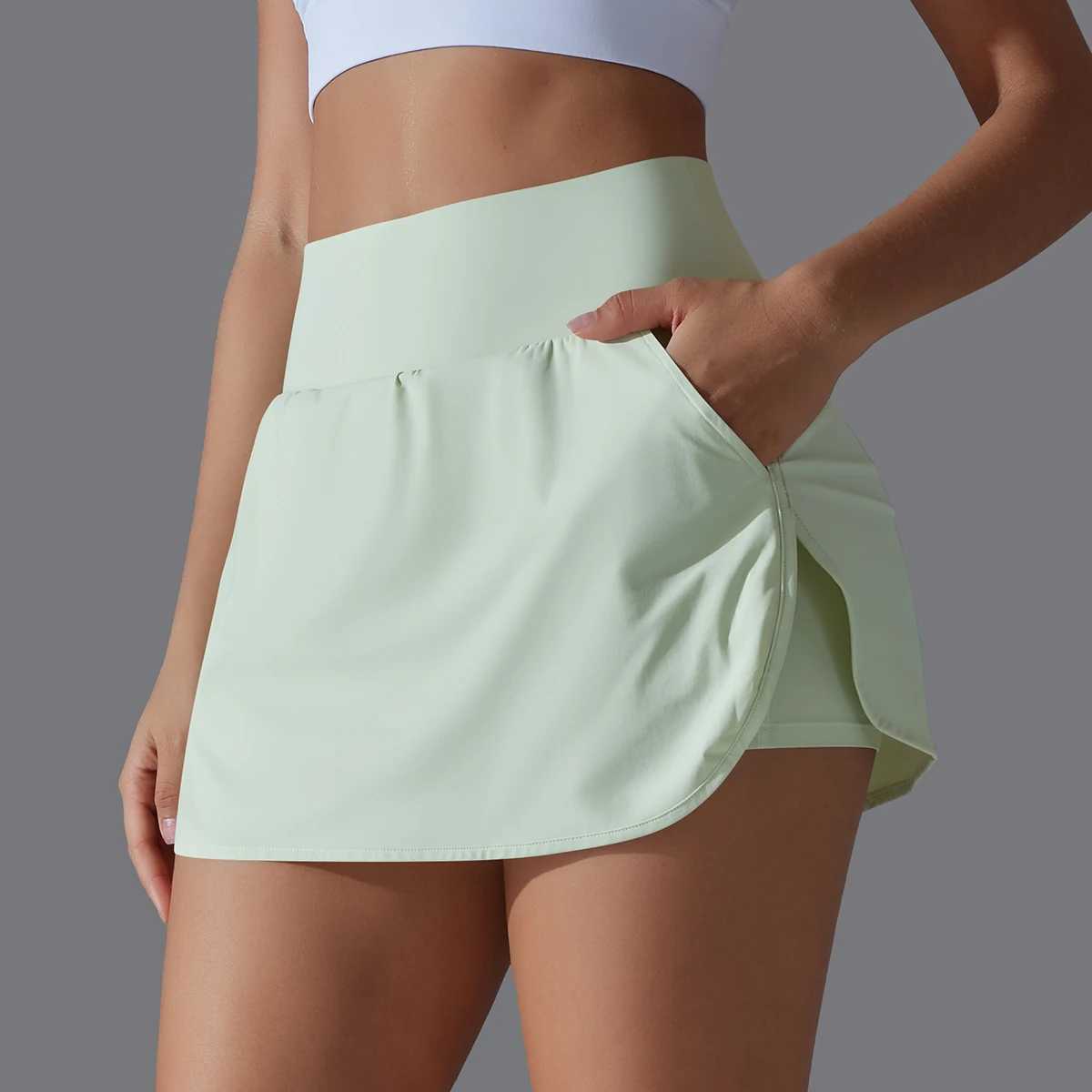 Outdoor Sports Yoga Skirt Badminton Tennis Skirt High Waist Breathable Sweat Skirt Active Athletic Yoga Fitness Skirt ShortXJ250520