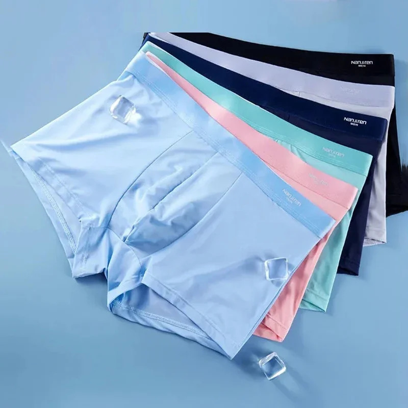 Mens Panties Boxers Ice Silk Man Underwear Boxer Graphene Men Underpants Breathable Comfortable Calzoncillos para hombres L-4XL 250520