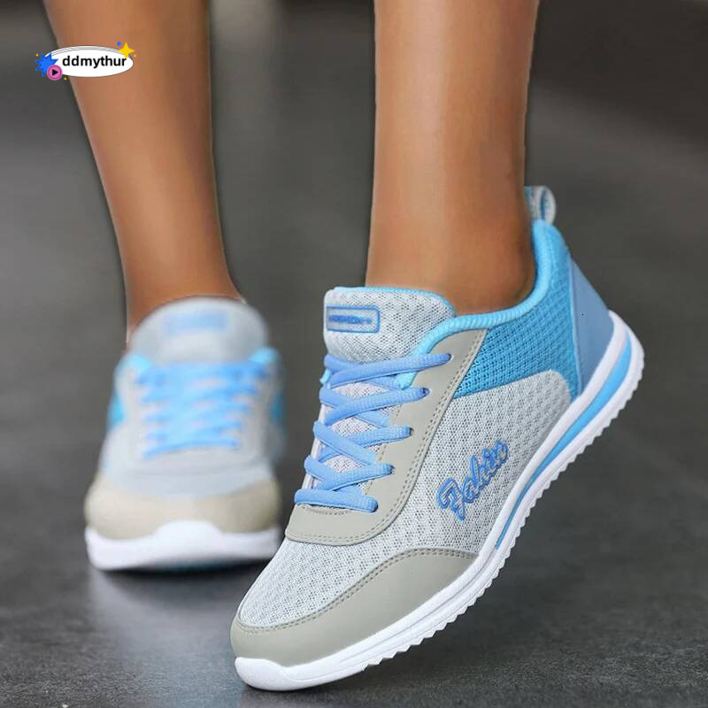 Comfortable Fashion Women's Summer Sneakers Mesh Sneaker Woman Lace Up Tenis Designer Shoes ddmythur