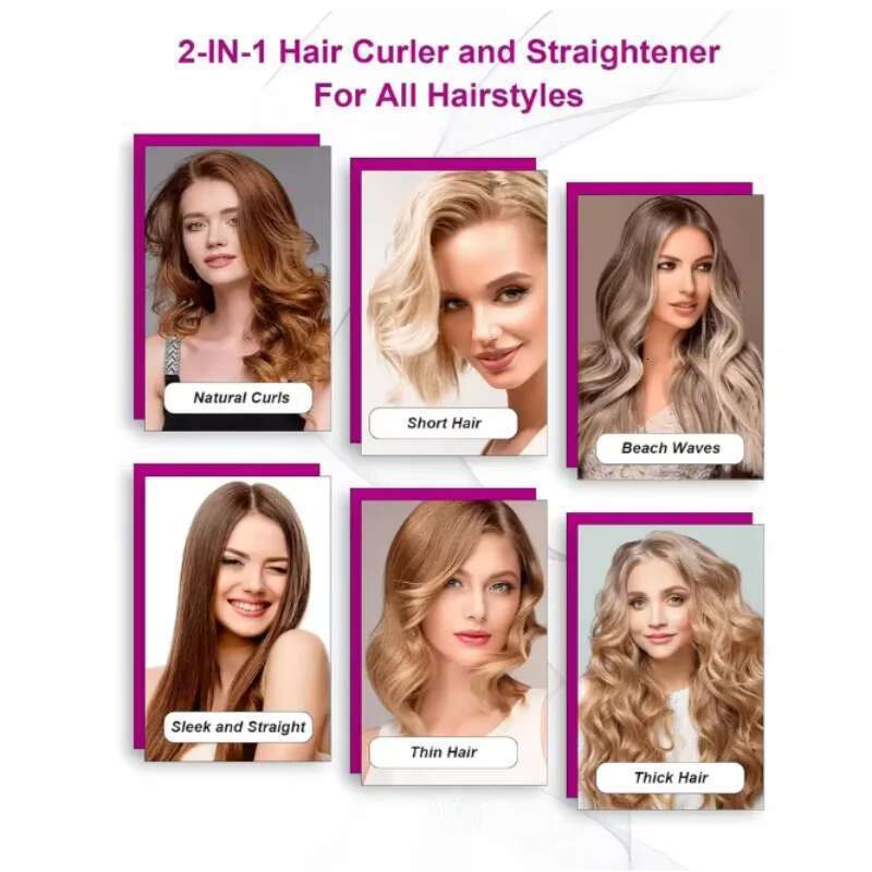 2 in 1 straightener professional loss and dryer heating hair flat negative ion iron long styling tool