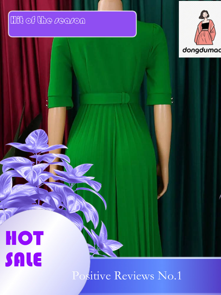 dongdumaoyi 2025 Sexy Summer O Neck Plus Size Women Short Sleeve Large Big Long Dresses Solid Lady Party Folds Button Curvy Dress